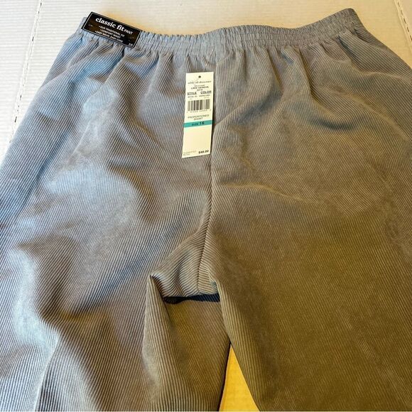 Alfred Dunner Gray Corduroy Pants Size 16 - Picture 6 of 9